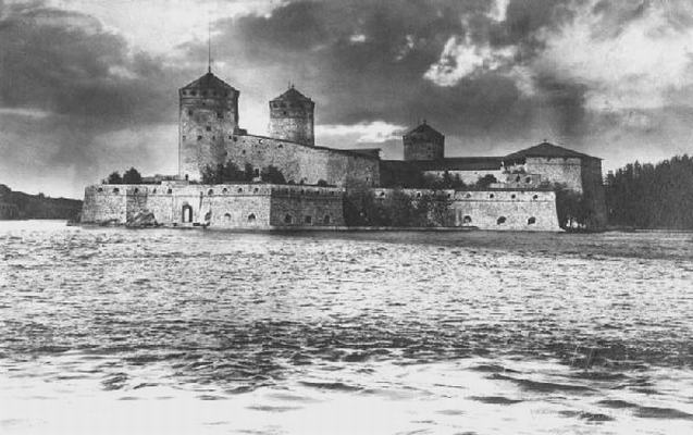 Савонлинна. Крепость Олавинлинна. Старинная открытка
