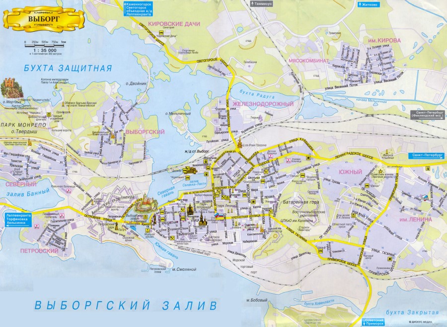 Карта Выборга